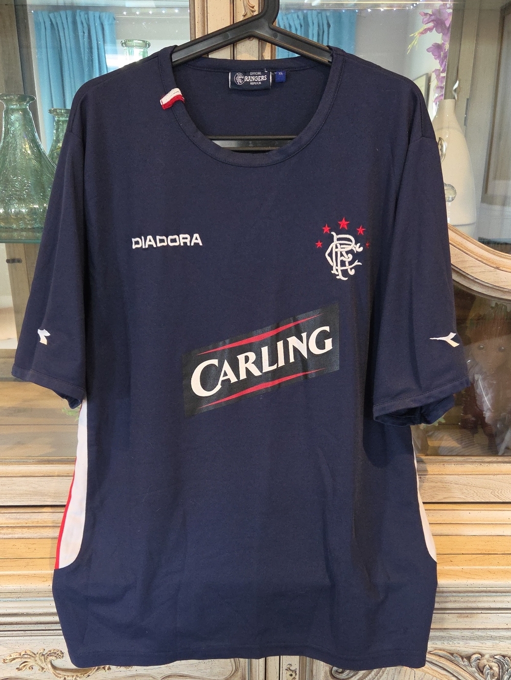 Vintage 2003-05 Diadora Glasgow Rangers Carling Training Jersey XL